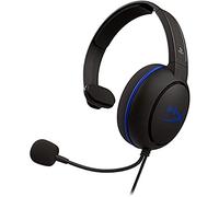 HyperX Cloud Chat, Cuffia da Gaming Monoaurale, Connessione Cablata a 3,5 mm, Microfono con Cancellazione Rumore, Telaio Plastica, Cuscinetti Gommapiuma, Comandi sul Cavo, Adatto per PS4, Nero/Blu