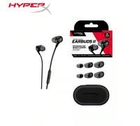 HyperX Cloud Earbuds II - Driver da 14 mm, quattro puntali auricolari, custodia rigida, connettore a 90° basso profilo, connettore da 3,5 mm, microfono integrato, pulsante multifunzione, PC, dispositi