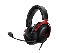 HyperX Cloud III, Cuffie da Gaming con Cavo USB-C, Controlli Audio Integrati, Telaio in Alluminio, Cuscinetti in Memory Foam Rivestiti in Similpelle, Adatto per PS4, Xbox e PC, Nero/Rosso