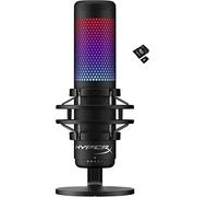 Hyperx QuadCast S - Microfono a condensatore USB RGB per PC, PS4, PS5 e Mac, supporto antivibrazioni, 4 modelli polari, filtro pop, controllo del guadagno, giochi, streaming, podcast, scheda Micro SD