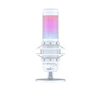 HyperX QuadCast S, Microfono da Gaming, USB a condensatore, Anti-Vibrazione, FiltroPop, Illuminazione RGB, Tap-To-Mute, Streaming, Discord, Twitch, Discord, Youtube, per PC, PS5, PS4, Mac, Bianco