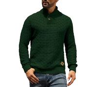 HYPESTFIT Uomo Maglione con Zip a Quarto di Dollaro con Collo a Lupetto Pullover a Manica Lunga Top Casual