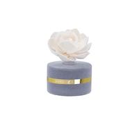 HYPNO CASA Diffusore a Bastoncini con Rosa Bianca 60ml Floccato Velluto Grigio Orchidea Nera