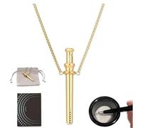 HYPYXUS Collana con paletta, mini collana con pala a cucchiaio in polvere staccabile, pendente per gioielli con paletta per respirazione portatile in acciaio inossidabile (Gold)