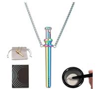 HYPYXUS Collana con paletta, mini collana con pala a cucchiaio in polvere staccabile, pendente per gioielli con paletta per respirazione portatile in acciaio inossidabile (Colorful)
