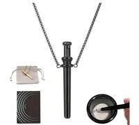 HYPYXUS Collana con paletta, mini collana con pala a cucchiaio in polvere staccabile, pendente per gioielli con paletta per respirazione portatile in acciaio inossidabile (Black)