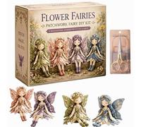 HYPYXUS Collezione fai da te patchwork di fate, divertente kit da cucito patchwork di fate, crea 4 bambole di stoffa da elfo alato per principianti, regalo per gli amanti dell'artigianato (B1)