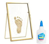 HYPYXUS Cornice per ricordi di neonati e animali domestici, kit fai da te per impronte di mani e impronte di sabbia marina, cornice di memoria galleggiante in doppio vetro, regalo personalizzato (C#)