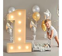 HYQFSAD Decorazione per feste con numeri luminosi, 70 cm, con numeri grandi, luci a LED per casa, feste, bar, matrimoni, festival, compleanni, regali di Natale, decorazione numero 1, 70 cm
