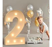 HYQFSAD Decorazione per feste con numeri luminosi, 70 cm, con numeri grandi, luci a LED per casa, feste, bar, matrimoni, festival, compleanni, regali di Natale, decorazione numero 2, 70 cm