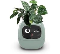 Hyqg Smart Plat Pot per Idoor Plats Itelliget Vasi da Fiori con 49 Rich Expressios 7 Smart Sesors Ai Chips LCD Scree Display App Cotrol Smart Garde Plater per La Casa, Green
