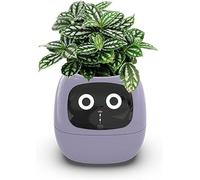 Hyqg Smart Plat Pot per Idoor Plats Itelliget Vasi da Fiori con 49 Rich Expressios 7 Smart Sesors Ai Chips LCD Scree Display App Cotrol Smart Garde Plater per La Casa, Purple