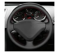 HYQHYX Coprivolante Coprivolante in Pelle Nera Fai-da-Te per Peugeot 207 2006-2014 per Partner 2009-2018 per Expert 2008-2016 Coprivolante Auto (Colore : Black Thread)