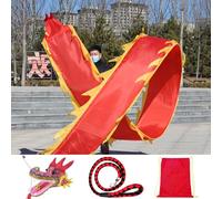 HYQING Aquilone a Nastro Lavabile Dragon Poi, a Forma di Drago Fitness con Testa di Drago in plastica 3D realistica, Set di Accessori for Eventi e celebrazioni.(Red,6 m (20 ft))