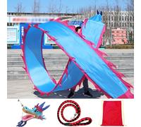 HYQING Aquilone a Nastro Lavabile Dragon Poi, a Forma di Drago Fitness con Testa di Drago in plastica 3D realistica, Set di Accessori for Eventi e celebrazioni.(Blue,6 m (20 ft))