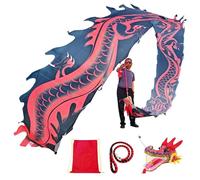 HYQING Nastri rotanti a Forma di Drago Nero Dragon Poi, stendardo Quadrato for Esercizi con Motivo a Drago Orientale, Bandiera Artistica for Danza e Fitness con Motivo a Drago.(10 m (33 ft))