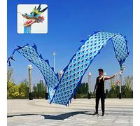 HYQING Nastri rotanti Dragon Poi for Fitness all'aperto, Nastri for Il Lancio del Drago for Allenamento di Ginnastica, Nastri for Giocoleria con Testa di Drago realistica.(Blue,8 m (26 ft))