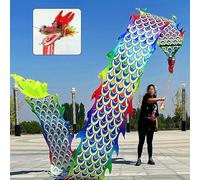 HYQING Nastri rotanti Dragon Poi for Fitness all'aperto, Nastri for Il Lancio del Drago for Allenamento di Ginnastica, Nastri for Giocoleria con Testa di Drago realistica.(Colorful,8 m (26 ft))