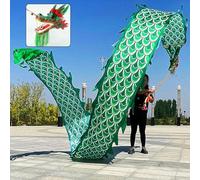 HYQING Nastri rotanti Dragon Poi for Fitness all'aperto, Nastri for Il Lancio del Drago for Allenamento di Ginnastica, Nastri for Giocoleria con Testa di Drago realistica.(Green,8 m (26 ft))