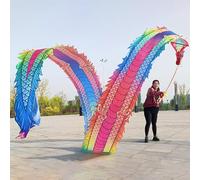 HYQING Nastro a Forma di Drago for Esercizi Quadrati, Set Fitness con Testa di Drago e Corda oscillante, Nastro a Forma di Drago for Esercizi di Giocoleria all'aperto(Colorful,12 m (39 ft))