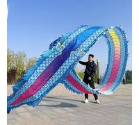 HYQING Nastro a Forma di Drago for Esercizi Quadrati, Set Fitness con Testa di Drago e Corda oscillante, Nastro a Forma di Drago for Esercizi di Giocoleria all'aperto(Blue,8 m (26 ft))