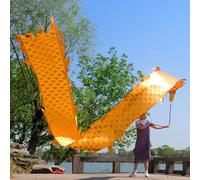 HYQING Nastro da Danza del Drago Dragon Poi Fitness, Set di Lancio con Scaglie Dorate, Testa di Drago e Corda oscillante, Nastro da Giocoleria for Sport all'Aria Aperta(Yellow,6 m (20 ft))
