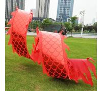 HYQING Nastro da Danza del Drago Rosso Dragon Poi con Testa di Drago, stendardo da Fitness Fluido in Seta, Bandiera da Danza Artistica con Motivo a Drago for Allenamento di Ginnastica(6 m (20 ft))