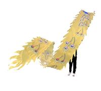 HYQING Nastro for Danza del Drago con Piume di Pavone Dragon Poi, 26 Piedi di Lunghezza, Lavabile, con Motivo a Drago e Testa di Drago, Nastri rotanti for Sport all'Aria Aperta e Fitness.(Yellow)