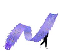 HYQING Nastro for Danza del Drago con Piume di Pavone Dragon Poi, 26 Piedi di Lunghezza, Lavabile, con Motivo a Drago e Testa di Drago, Nastri rotanti for Sport all'Aria Aperta e Fitness.(Purple)