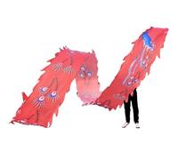 HYQING Nastro for Danza del Drago con Piume di Pavone Dragon Poi, 26 Piedi di Lunghezza, Lavabile, con Motivo a Drago e Testa di Drago, Nastri rotanti for Sport all'Aria Aperta e Fitness.(Red)