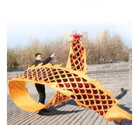 HYQING Nastro for Danza del Drago Dragon Poi con Scaglie Rosse, Drago for Fitness all'aperto Che Gira e Si agita, Drago for Danza e Giocoleria for Adulti/Anziani(6 m (20 ft))