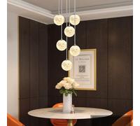 HYQJUNE Lampada A Sospensione Moderna E27 Stampa 3D Terra Lampadario Da Soggiorno Luci Pendenti Sala Da Pranzo Alberghi Ingresso Lampada Stile Futuristico Regolabile In Altezza Plafoniera(6-head)