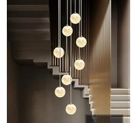 HYQJUNE Lampada A Sospensione Moderna E27 Stampa 3D Terra Lampadario Da Soggiorno Luci Pendenti Sala Da Pranzo Alberghi Ingresso Lampada Stile Futuristico Regolabile In Altezza Plafoniera(8-head)