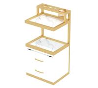 HYQOUKLR carrello da cucina su ruote, carrello portaoggetti Carrello for salone di bellezza con cassetti singoli o doppi multicolore(B,2 layers of drawers)
