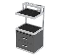 HYQOUKLR carrello da cucina su ruote, carrello portaoggetti Carrello for salone di bellezza con cassetti singoli o doppi multicolore(C,2 layers of drawers)