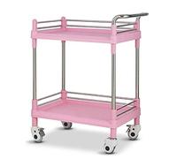 HYQOUKLR carrello da cucina su ruote, carrello portaoggetti Carrello portaoggetti con ruote a 2 livelli in acciaio inossidabile e ABS, grigio, diverse dimensioni(73 X 53 X 90Cm)