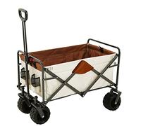 HYQOUKLR Carrello pieghevole portatile, Carrello della spesa da esterno con ruote adatte a tutti i terreni e maniglia retrattile/verde(Beige)