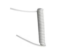 HYQOUKLR Cavo a Spirale telescopico, Cavo a Molla, Cavo di Alimentazione a Spirale 3 conduttori 15AWG 0,5 m Molla 1,5 mm² Rame Confezione da 2 Multicolore(White)