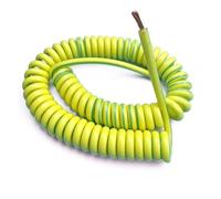 HYQOUKLR Cavo a Spirale telescopico, Cavo a Molla, Cavo di prolunga a Spirale Retrattile a Molla for impieghi gravosi, Bobina Estensibile da 1 a 5 Metri(7 Awg 10mm2,Stretch 3 Meters)