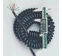 HYQOUKLR Cavo a Spirale telescopico, Cavo a Molla, Cavo telescopico a Spirale a Molla 26AWG da 10 conduttori, allungabile da 1 a 15 Metri, schermato Nero(Stretch 10 Meter)