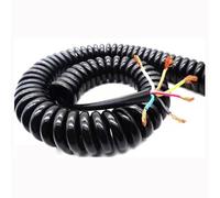 HYQOUKLR Cavo a Spirale telescopico, Cavo a Molla, Cavo telescopico a Spirale Solida a 6 conduttori 24AWG 0,2 mm² 2,5-7,5 Metri, Telaio di Collegamento(2.Meter)