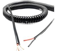 HYQOUKLR Cavo a Spirale telescopico, Cavo a Molla, Filo a Spirale a Molla 2 Anime 1,5 mm² 7 mm di Diametro Bobina Retrattile Rame Puro allungabile 1-12 Metri(Stretch 6 Meters)
