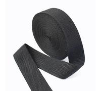 HYQOUKLR Cinghie Resistenti, Cinghie Piatte, Nastro di Cotone for Cucito Fai da Te, Multicolore, 20-38 mm, 5 Metri, 1,3 mm(Black,38mm)