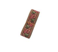 HYQOUKLR Cinghie Resistenti, Cinghie Piatte, Nastro Geometrico Jacquard in Poliestere Intrecciato 5 cm 10 Iarde Multicolore for Cucito Fai da Te(Pink)