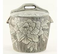 HYQOUKLR Contenitore sigillato per la, con manico, cilindro di riso in ceramica sigillato for uso domestico, for riso, cereali, caramelle, farina(Gray a,10kg)