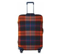 HYQOUKLR Coperture per valigie, Coprivaligia antigraffio con fiori viola e bianchi, arancione e limone, adatto for valigie da 23-26 pollici(Plaid Orange and Blue,L)