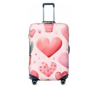 HYQOUKLR Coperture per valigie, Coprivaligia antigraffio con fiori viola e bianchi, arancione e limone, adatto for valigie da 23-26 pollici(Pink Hearts,XL)