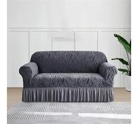 HYQOUKLR copridivano a L, regalo per il papà, Copridivano elasticizzato antiscivolo con gonna arricciata a onde marine a copertura totale(Light Gray9,Armchaire)