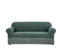HYQOUKLR copridivano a L, regalo per il papà, Copridivano in jacquard seersucker con volant for soggiorno, 1/2/3/4 posti(En8,3-Seater-190-230cm)