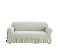 HYQOUKLR copridivano a L, regalo per il papà, Copridivano in seersucker con volant multicolore, diverse misure(Light Gray,1 seater cover)